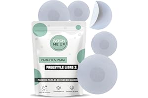 Patch Me Up 15 Uds Parches Sensor Freestyle Libre 2 - Adhesivos para Diabetes Hipoalergénicos Impermeables y Transpirables - Fijación 14 Días para Deporte Ducha - Protector Medidor de Glucosa Blanco