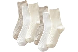 Ruzister® 3 Paar Damen-Crew-Socken aus Premium-Baumwolle Stricken, niedliche, ästhetische Sportsocken für Freizeitkleidung, Bequeme Socken Geschenk für Frauen