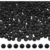 580 Perline Lavica Nera 6 Mm - Pietra Vulcanica Naturale, Foro 1.5 Mm, Fai Da Te - Foto 12