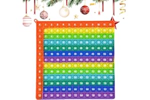 GENERIC Times Table 12x12 Math Fidget Toy, Multiplication Pop, Educational Rainbow Math Sensory Tool for Teachers and Students, Stress Relief Toy