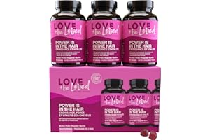 Love and be Loved | Gummies Pousse des Cheveux “Power is in the Hair” | 3x60 Gommes | Cure de 3 Mois | Complément Alimentaire à base de Biotine, Prêle, Roquette, Myrtille, Zinc, … | Made in France
