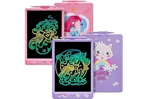 DYNASONIC (Confezione 2 tavole) Tavoletta di scrittura LCD a colori da 10 pollici per bambini. Lavagna magnetica per disegnare. Giocattolo educativo. Regalo per bambini