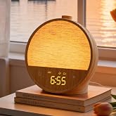 blonbar Alarm Clock with Simulation of Dawn, Table Lamp with RGB Light | 10 Natural Sounds and 10 White Sounds, 2 Alarm Clock