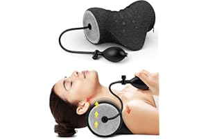 BLABOK Cuscino cervicale gonfiabile,Rilassante per Collo e Spalle, Dispositivo di Trazione Cervicale Barella per Collo Portatile,Cuscino per Chiropratica per Alleviare il Dolore