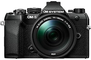 OM SYSTEM OM-5 Mark II MFT Camera incl. lens M.Zuiko Digital ED 14-150mm II, 20 MP Live MOS Sensor, 5-Axis Image Stabilisation, IP53 Weather-proof Sealing, Handheld High Res Shot 50 MP, Black/Black