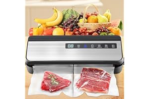 DeeprBetter Macchina Sottovuoto Alimenti, 5 in 1 Macchina per Sottovuoto per Alimenti Freschi sia Secchi che Umidi, Sigillatrice Sottovuoto con Taglierina Incorporata e 10 Sachetti Sottovuoto