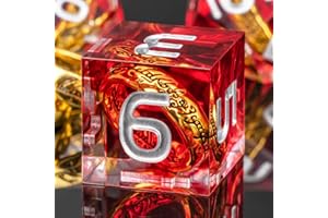 KERWELLSI Lord Of The Rings Resin DND Dice Set D&D, Green Sharp Edge Dungeons and Dragons Polyhedral & RPG Dice with Gift Box, Magic Gathering Role Playing Game D20 D12 D10 D8 D6 D4