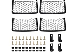 Ouinne Lot de 4 Filets de Rangement pour Coffre Voiture, Filets Voiture pour Rangement et Vide Poche, Idéals pour Rangement Voiture et Filet de Rangement Organisateu