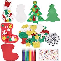 COLOFALLA Weihnachtsaufkleber Gold Glitzer - 5 Blätter Mit Baum & Sternen Motiven, Für Geschenke & Basteln
