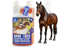 EMMA Amino Liquid I Aminoacidi Complesso vitaminico B I Mangime complementare Vitamina B12 I Zinco cavallo I Costruzione dei muscoli cavallo Rafforzamento dei muscoli I Rigenerazione muscoli per cavalli 1L