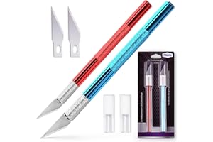 ‎FILZADA Filzada® 2 x Scalpel Blue and Red - Craft Knife / Paper Cutter / Scalpel for Cutting Paper, Models, Window Film, Fondant, Fabrics and much more