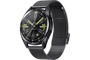 Hiseus Bransoleta Kompatybilna z Huawei Watch GT2/GT3 46mm, Stainless Steel Mesh Woven Watch Strap Kompatybilny z Huawei Watch GT 2/3 PRO 46mm / GT Runner/GT 2e / Watch 3 / Watch 3 Pro