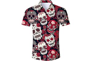 Goodstoworld Hawaii Hemd Herren Sommer Freizeithemd Kurzarm 3D Gedruckt Muster Graphic Aloha Hawaiihemd für Männer M-XXL