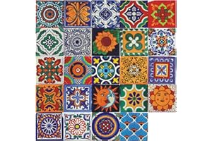 Umelee Fliesenaufkleber 72 Stück, 10×10 cm, Selbstklebende Wasserfeste PVC Fliesen im Marokkanischen Stil, Dekorative Wandaufkleber für Heimwerker, Küche, Badezimmer, Schlafzimmer, Büro, Möbel