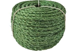 DOIOVE Cuerda de sisal para cacto Gato rascador 6 mm * 50 m, Cuerda de Gato para árbol de Gato de Cactus de Bricolaje y reparación de rascadores para Gatos, Verde