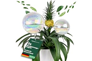 Netrox 2er Set Bewässerungskugeln Glas 400ml,180ml – automatische Pflanzenbewässerung für Pflanzen, Blumen & Garten – ideal im Urlaub – Bewässerung, Bewässerungssystem Topf, Wasserspender
