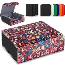 Produktbild von JoyHood Sammelkarten-Box Mit Magnetverschluss – Deck Box Für 110+ Yu-Gi-Oh! (YGO), MTG, TCG Karten Inkl. 2 Trenner (Blutmond-Drake Design)