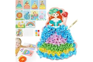 HENGBIRD Poke Art DIY Toys, Childhood Infinite Dream Hand Painted, Poking Fabric Art and Crafts Kit, Hundred Change Dress Educational Toys, Craft Kits Creative Handmade Toys and Gifts for Boys Girls Age 3+