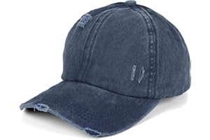 styleBREAKER Gorra de béisbol de Mujer con Aspecto Usado y Lavado, Cola de Caballo, 6 Paneles, Ajustable con Cierre de Gancho y Bucle 04023080