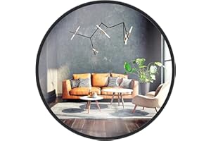 GOLD&CHROME UNIQUE DESIGN Specchio da parete, rotondo, con cornice in alluminio | Superficie dello specchio rivestita in teflon e resistente all'umidità | Profondità di 2 cm, facile da installare