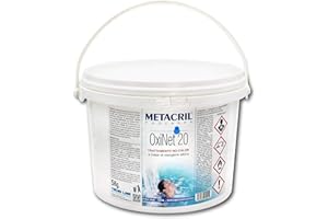 Metacril OXI Net 20 kg.5 - Active Oxygen in tablets of 20 g- Ideal for Swimming Pool or Whirlpool (Teuco, Jacuzzi, Dimhora, Intex, Bestway, etc.).