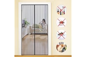 MYCARBON Moskitiera do drzwi, ochrona przed owadami, magnetyczna moskitiera, automatyczne zamykanie, zewnętrzna zasłona drzwi do sypialni na balkon (110 x 210, czarny)