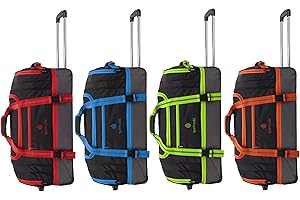 SAPPHIRE Duffle Holdall Bag with Wheels Lightweight Travel Luggage Wheeled Bag Waterproof Camping |Blue 30''|