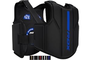 RDX Corpetto Protettivo, Boxe Torace Corpetti Maya Hide Pelle Perfetto per Boxe, MMA Allenamento, Arti Marziali, Sparring Coaching Corpo Guardia, Combattimento Kickboxing Taekwondo Palestra in casa