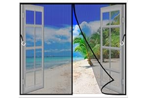 TOPZXL Moustiquaire Fenêtre Fenetre Magnétique 115x135 cm Moustiquaire Magnétique Fenêtre, Totalement Magnétique, Fermeture Automatique Noir Z