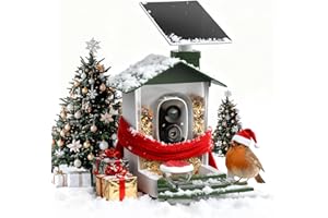 COOAU 5MP Smart Bird Feeder Camera Wireless Outdoor, 2.5K HD Solar Powered Bird Feeder with Camera with AI Bird Species Identification, Auto Recording & Instant Notifications for Bird Lovers