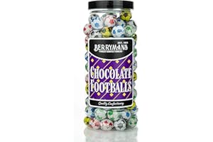 Original Chocolate Footballs Retro Sweets Gift Jar By Berrymans Sweet Shop - Classic Sweets, Traditional Taste.