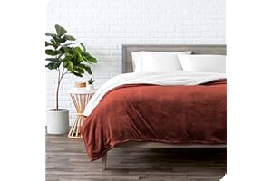 Bare Home Sherpa-Fleecedecke - Warm und Leicht - Flauschige und Weiche Plüschdecke - Wendbar (220 x 240 cm, Rosenholz)