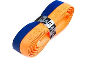 Karakal PU SUPER DUO Tennis Racket Replacement Grip Squash Badminton - Pack of 1 - Orange/Dark Blue