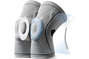 YAGEROD Knee Brace, Knee Compression Sleeve Support with Patella Gel Pads & Side Stabilizers, Medical Grade Knee Pads for Running,Meniscus Tear,Arthritis,Joint Pain Relief (L,2 Gray)