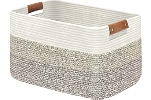 Goodheim Großer faltbarer Wäschekorb, Wäschekorb für Decke, Spielzeug, Handtücher, gewebte Körbe zur Aufbewahrung, Kinderzimmer, Heimdekoration, Wohnzimmer, 55 x 38 x 30 cm, Farbverlauf Braun