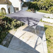 HAIKUS Sonnensegel 4x4 m Quadratisch, Premium HDPE UV Schutz Sonnenschutz Atmungsaktiv Wetterbeständig für Garten Balkon und Terrasse, inkl Befestigungsseile, Quadrat 4x4m Hellgrau