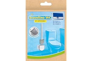 PARODI & PARODI - Escobilla de baño Desmontable para Inodoro, Gancho Adhesivo, escobilla para baño, casa/Viaje, Accesorios útiles para Caravana, Cepillo pequeño y Ligero, Accesorios