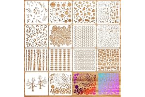 JSRQT 14 Stück Leopardenmuster Schraube Schablonen Set,Zeichnung Malschablonen Schablonen zum,SchablonenVorlagen für Holz,Boden,Möbel Wandgestaltung Deko, DIY Scrapbooking Handwerk
