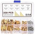 Knpwer 320 Pcs M2.5 Male Female Hex Brass Spacer Standoff Screw Nut Assortment,Threaded Pillar PCB Motherboard Kit