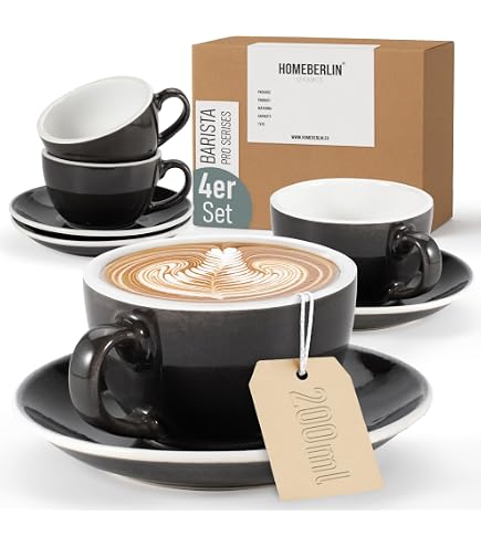 Vintage Design - Tazza da barista per cappuccino in ceramica