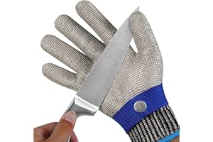 ORYIAH Gants Anti Coupure,Gant en acier inoxydable,Niveau 5 Gant Protection Cuisine pour Découpe de Viande,D'huîtres et Sculpture