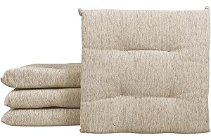 Il Gruppone Passione Casa Set 4/6 Cuscini Sedia Cucina Effetto Lino Lacci Cuscino 4 Punti Comodi Prodotto Italiano 40 x 40 in Cotone Imbottiti Spessore 6 Cm Lavorati a Mano - Tortora - 4 Pezzi