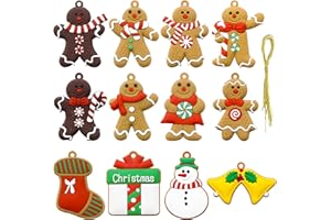 DAZAKA Decoración Colgantes de árbol de Navidad,12 Piezas Adornos navideños de Hombre de Jengibre, Ornamentos para Decoración Navidad Fiesta Regalo
