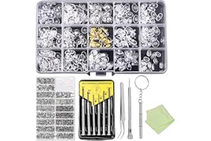 Swpeet Kit de réparation de lunettes de vue 1310 pièces comprenant plaquettes de nez, tournevis de précision, vis, pince à épiler, chiffon de nettoyage pour lunettes, lunettes de soleil, montre