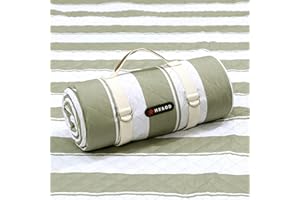 HX&OD Outdoor-Picknickdecke, extra groß, 203,2 x 203,2 cm, wasserdichte Picknickmatte, faltbar, Campingdecke, tragbar mit Tragegurt für Strandmatte (grün)
