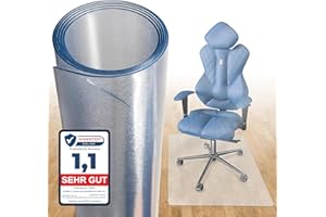 Björn&Schiller Bodenschutzmatte 100 x 120 cm Kratzschutz Schreibtischunterlage, Transparent, rutschfeste Bürostuhlunterlage, Bodenmatte, Stuhlunterlage, Stärke: 1,5 mm