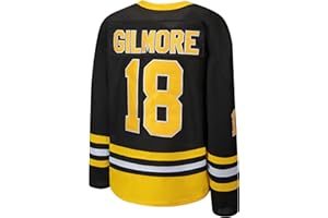 KOKJUX #18 Happy Gilmore - Maglia da hockey da uomo, motivo: Boston Adam Sandler del 1996, per Halloween, colore nero, S-XXXL