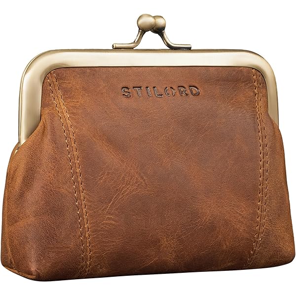 Karoukee Grote Lederen Portemonnee voor Vrouwen Vintage Dames Kiss-Lock Portemonnee met Coin Pocket Mobiele Telefoon Portemonnee, Oranje