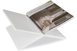 ‎HONYGEBIA Honygebia Weißer Acryl Buchständer - Kreuzrahmen Acryl Buchhalter, Luxus Plexiglas Leseständer offene Ausstellen, geeignet für Bibel, Koran, Kunst, Kochbücher, Lehrbücher und Zeitschriften