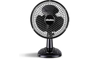 Schallen 6" Small Electric Modern Portable Air Cooling Fan with Tilt Feature for PC, Worktop, Desk, Office, Home & Travel Use (Black)